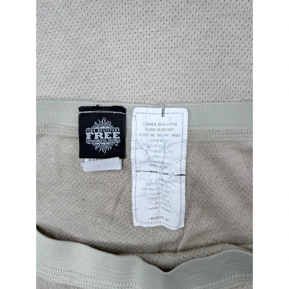 Peckham FREE Base Layer Set Mens Large Long Tan Fire Resistant Nomex Army FR